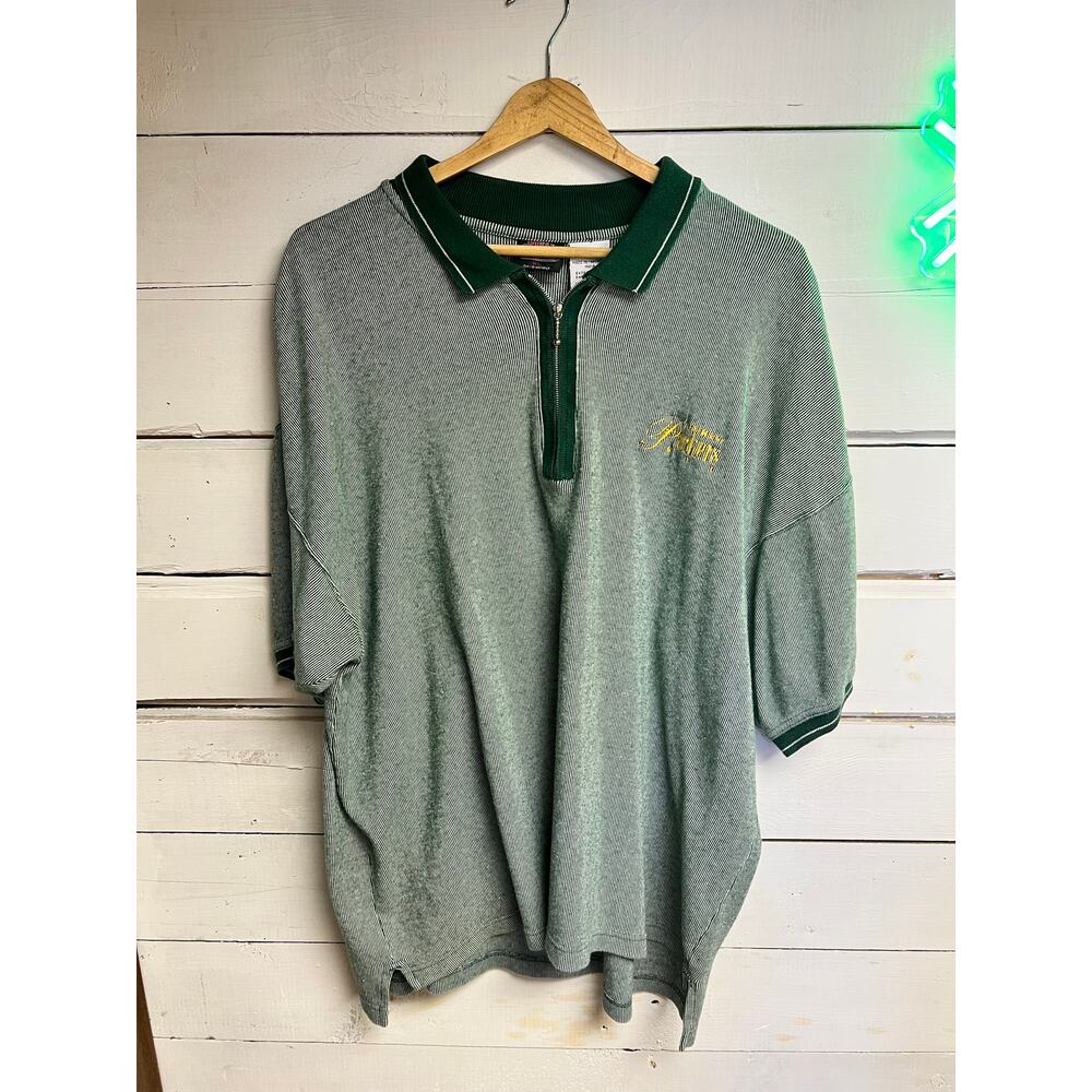 Men's Vintage "NFL Active" Short Sleeve Green Bay Packers Quarter Zip, Size XL